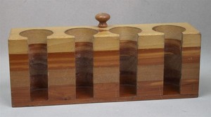Vintage 1960's Solid Wood 1-1/2" Poker Chip Holder Caddy SAVANNAH GA Souvenir