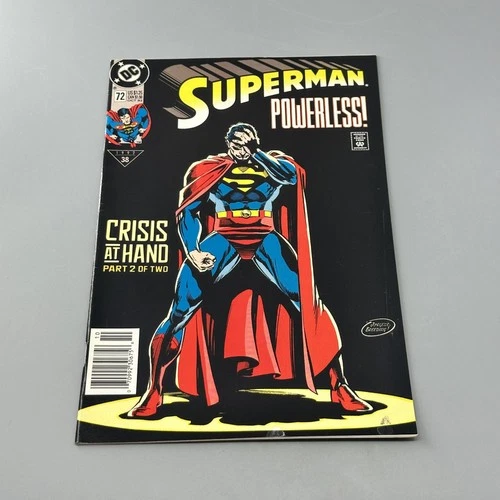 Vintage Superman #72 Powerless! Crisis at Hand Part 2 DC Comics 1992 Vol 2 Comic