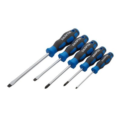 Draper Soft Grip Screwdriver Set 3 X Plain Slot 2 X POZI TYPE 5 Stück 09783