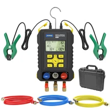 Digital HVAC Manifold Gauge Set Refrigeration A/C Pressure Vacuum Leakage Tester