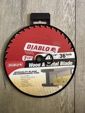 DIABLO D0736GP 7-1/4" X 36 TOOTH WOOD & METAL CARBIDE SAW BLADE