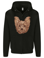 Dogs Smiling Yorkshire Terrier Mens Zip Up Hoodie
