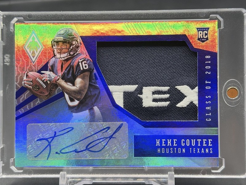 2018 Panini Phoenix Keke Coutee Rookie Letter Patch Auto 1/1 One Of One Texans