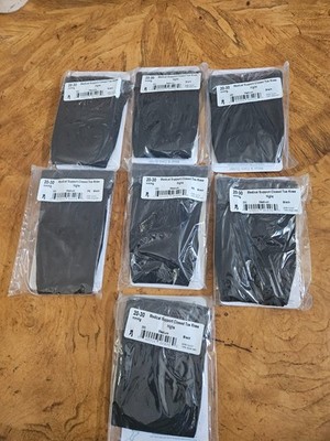 Ames Walker Black Compression Closed Toe Knee Highs Medical Support ;