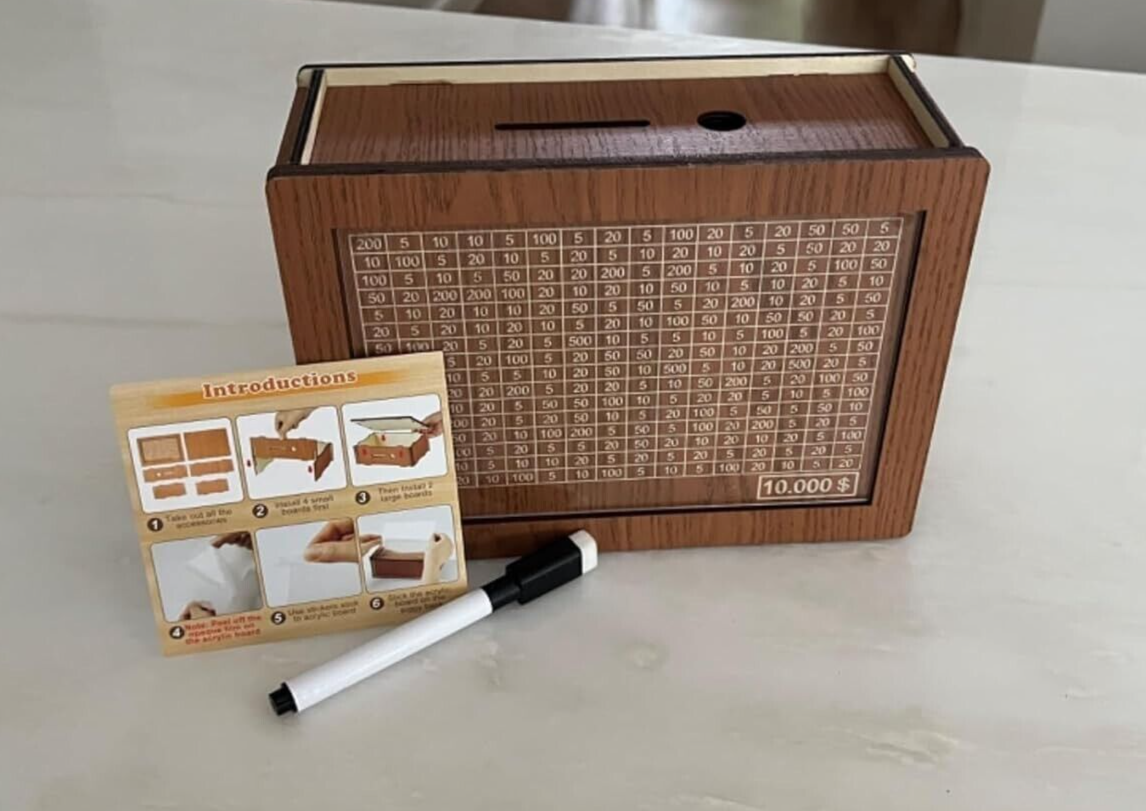 10000 Savings Challenge Box Cashbox Kakeibo Money Saving Box Cash