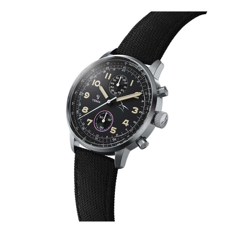 YEMA Flygraf AIR FORCE Cronografo Meccanico Quarzo Ibrido Acciaio Orologio Uomo