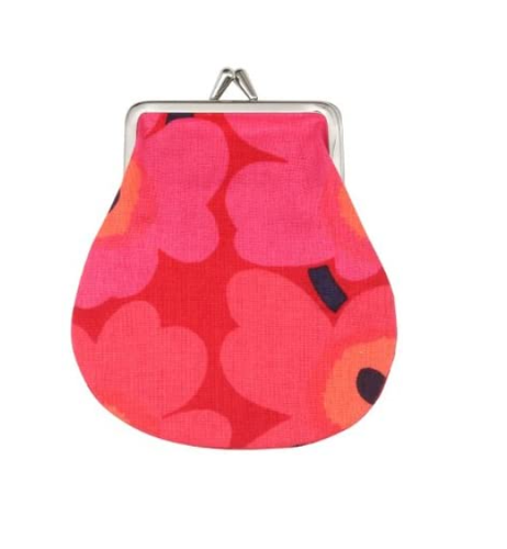 Marimekko Mini Unikko Pieni Kukkaro Red X Dark Red Cotton Women Wallet New Ebay