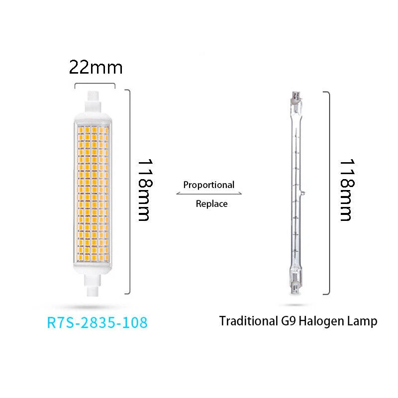 20W Ceramic R7S 118mm J118 LED Flood Light Bulbs Replace 180W Halogen Lamps - Image 3 of 4