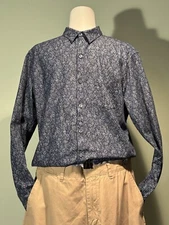 Marc Anthony Mens Blue Casual Dress Down Shirt Size M Slim Fit 