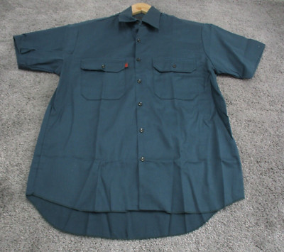 King Gee Shirt Medium Short Sleeve Collared Button Up Cotton Work Wear New