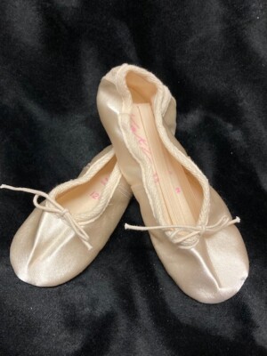 Ivory Satin Ballet Shoes, Bridesmaid Satin Slippers Suede Sole, All Sizes  Katz UK