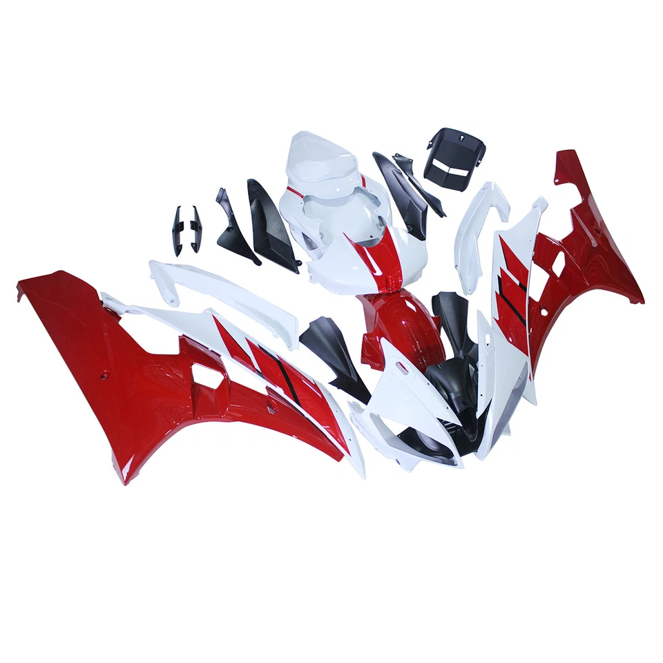 Kit de carenados ABS para Yamaha YZF600-R6 2006 2007 YZF-R6 06 07 kit de carrocería rojo blanco Foto 2 de 4