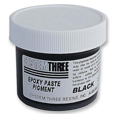 System Three 3201A04 Black Paste Pigment Coating, 2 oz. Bottle