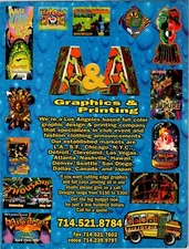 1993 VINTAGE 8X11 PRINT Ad FOR A&A GRAPHICS+PRINT DESIGNS CLUB FLYER/PASSES RAVE