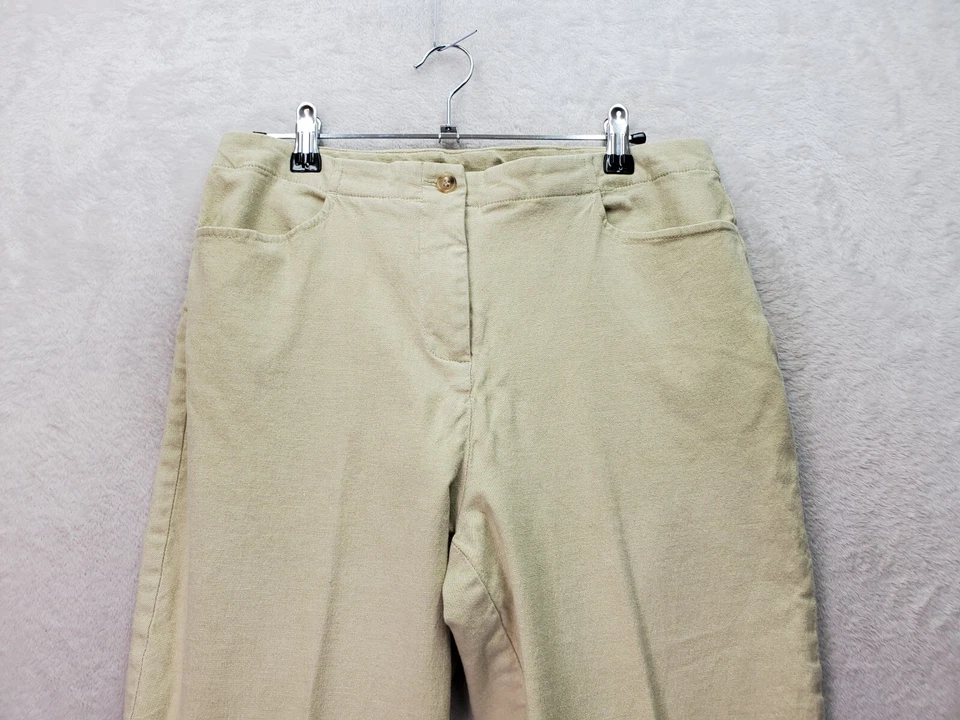 Pantalones deportivos Sigrid Olsen para mujer Petite 10 bolsillos de algodón lavado medio amarillo pálido Foto 4 de 4