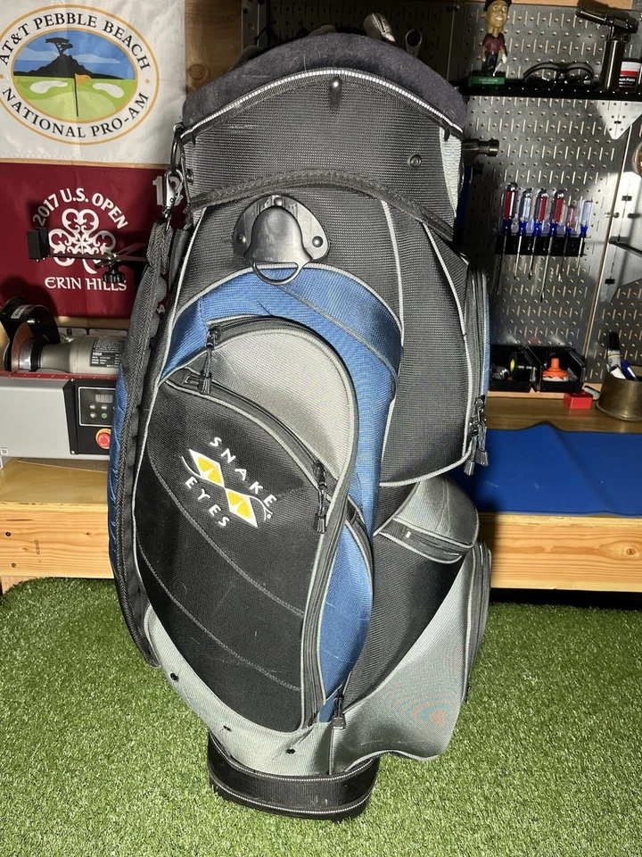 Vintage Snake Eyes Blue and Grey Staff Cart Bag 8-way - Image 4 of 4