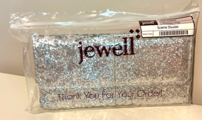 NEW Jewell Thirty-One Scene Stealer Wallet Clutch Diamond Rings silver glitter