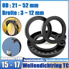Wellendichtring Wellendichtringe Simmerring AS WAS BASL 15 - 17mm Welle / NBR 70