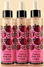 QTY 3 - Bath  Body Works STRAWBERRY POUND CAKE Diamond Shimmer Body Mist Spray