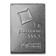 1 gram Platinum Bar - Valcambi