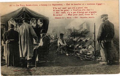 CPA AK La Foire Ste-CROIX a LESSAY - Etal de Boucher (213235)
