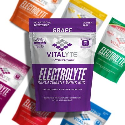Vitalyte Electrolyte Powder 35oz-40 Servings Per Container - Grapes - 2 Packs