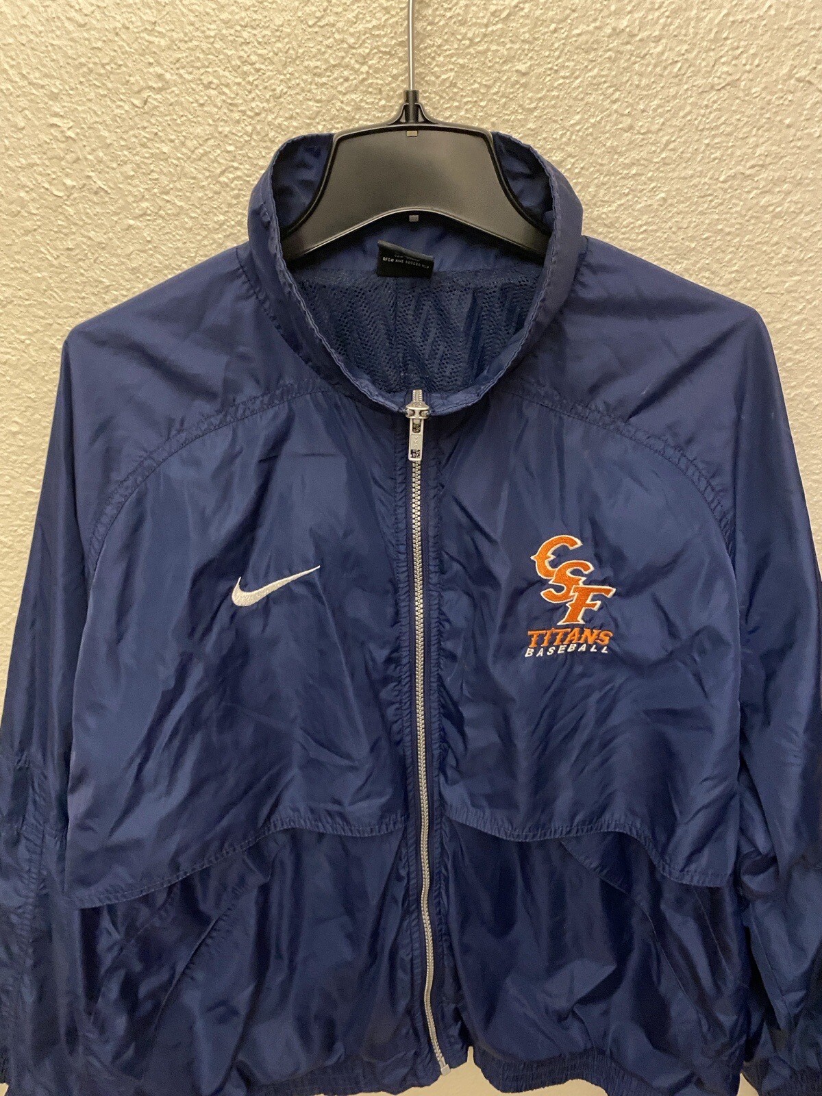 VINTAGE NIKE CAL STATE FULLERTON TITANS BASEBALL DUGOUT JACKET FULL ZIP