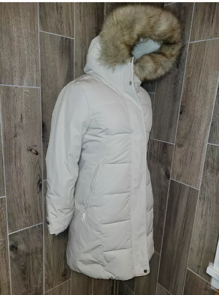 Zara Long Winter Parka Size small White Puffer Coat Hooded Water Repellent  NEW | eBay