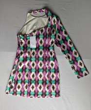 Zara Satin Effect One Sleeve Geometric Print Mini Dress S Small BNWT New 