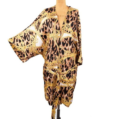 versace jacquard silk robe