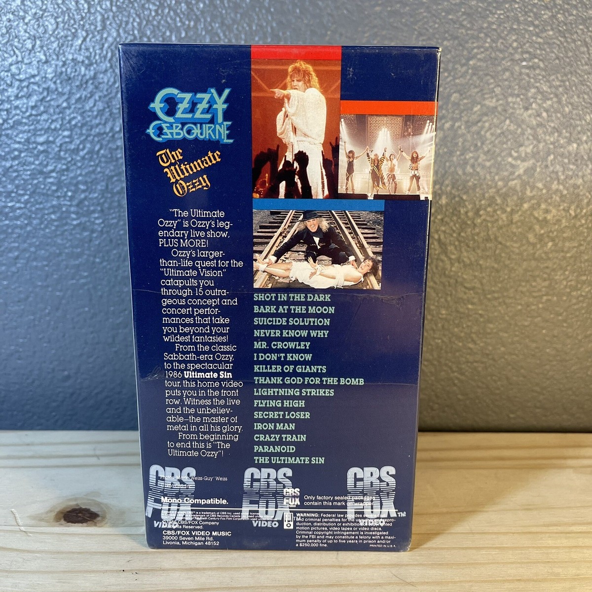 VHS Ozzy Osbourne - The Ultimate Sin 1986 FOX FACTORY SEALED