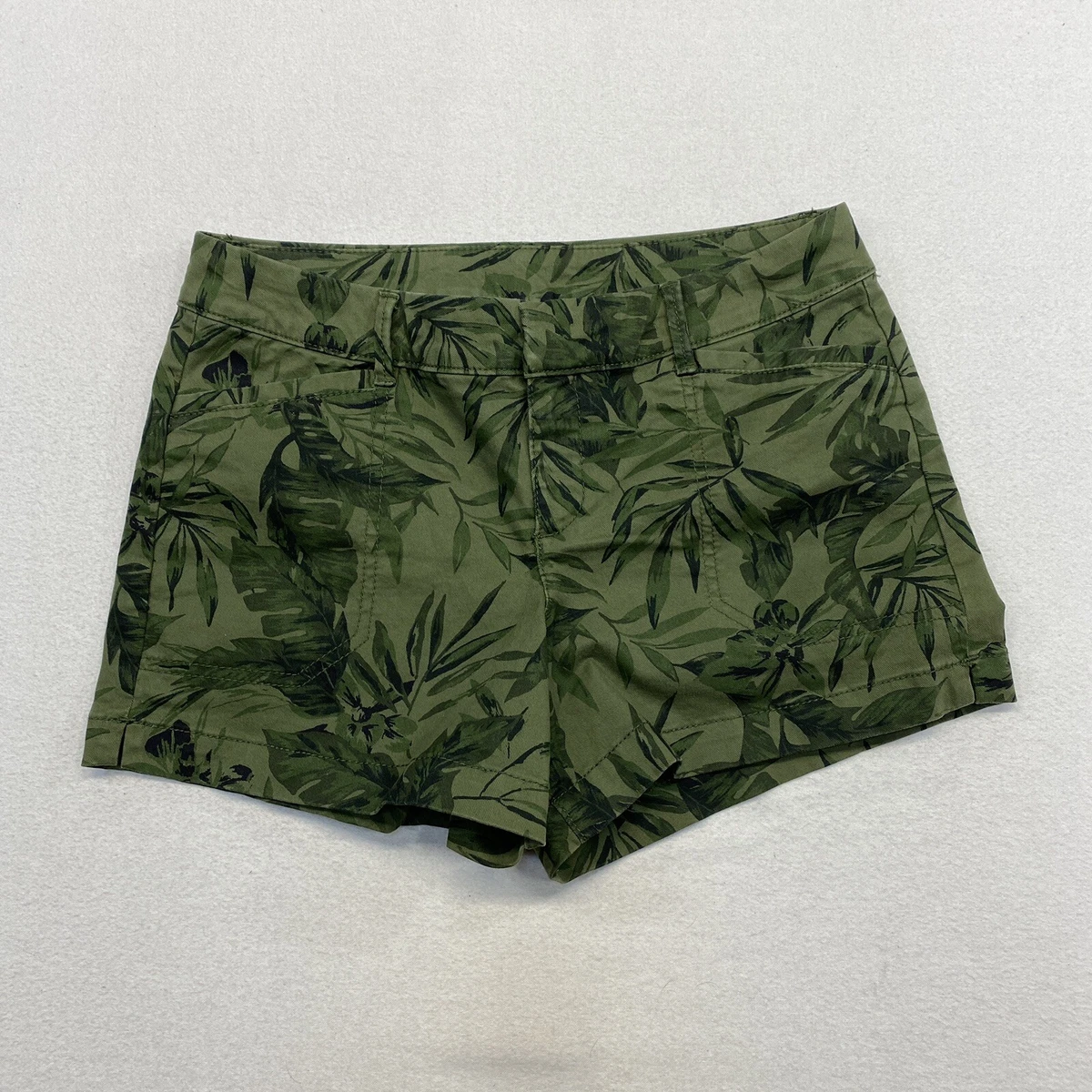 Old Navy Shorts Women s Juniors Size 0 Plant Green Floral eBay