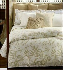 840 RALPH LAUREN HOME CECILY PALMETTO FLOWER KING DUVET COVER SHAMS 3p SET TAN