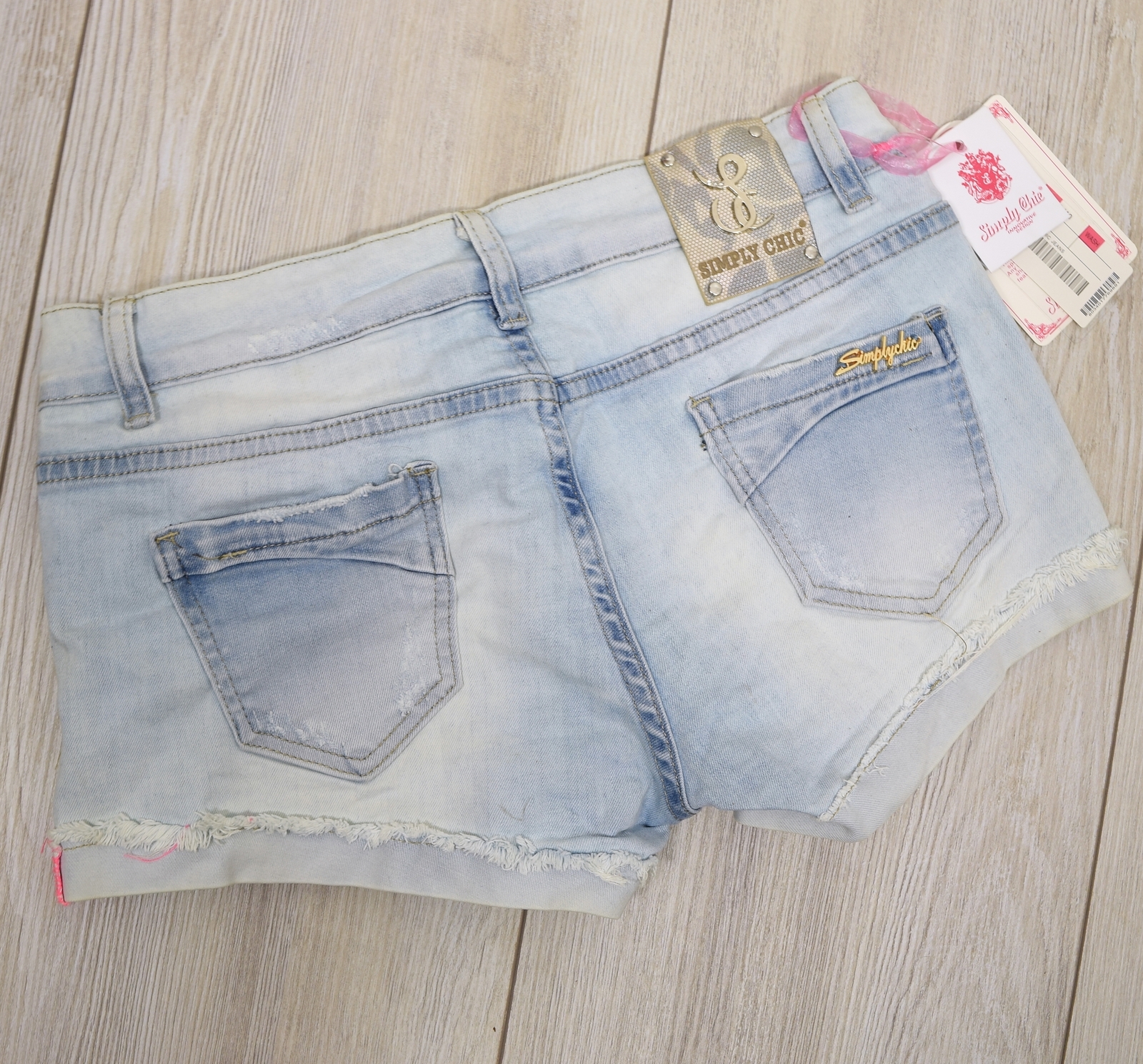 Damen JEANS Hotpants Kurze SHORTS Hose VINTAGE Used Look Blau Sexy XXS