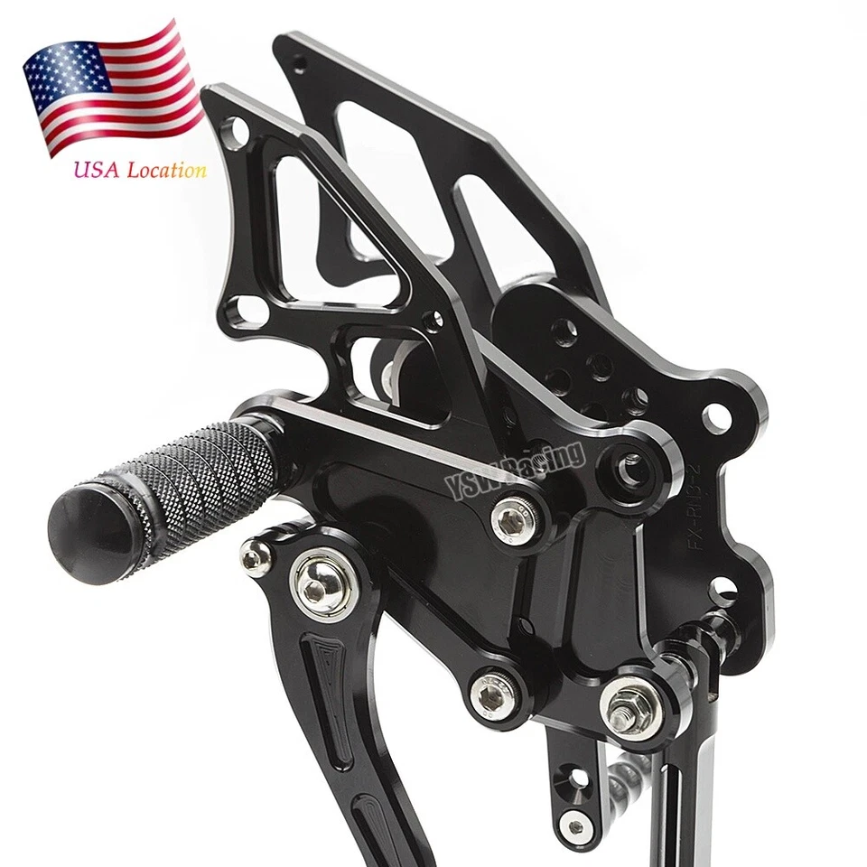 Reposapiés de carreras negro para Kawasaki Ninja 300/250 2013-2017 2018 Foto 4 de 4