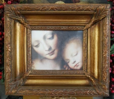 DETAIL OF BERNARDINO LUINI THE SLEEP OF THE CHILD JESUS VTG PRINT ON THICK FRAME