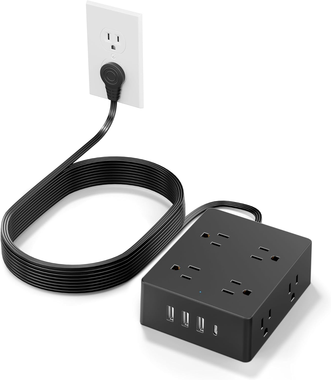 Surge Protector Power Strip,  15Ft Long Extension Cord with 8 Outlets 4 USB Port-image