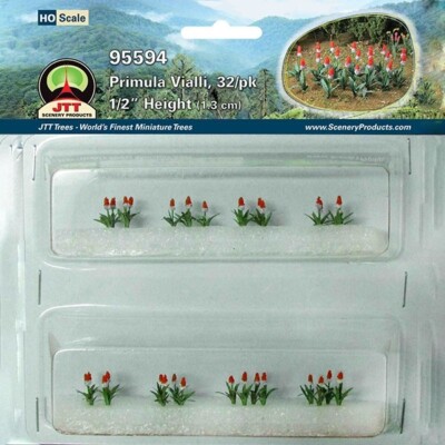 JTT Scenery Products ~ HO scale ~ Primula Vialli, 32/PK ~ 0595594