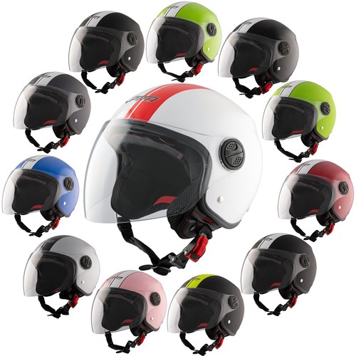 Casco Jet Moto Scooter Quad Omologato ECE Parasole Doppia Visiera Sonicmoto  | eBay