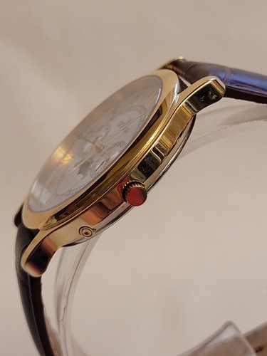 GROVANA 1025.1 Swiss Moonphase Analog Display 3ATM Sapphire Quartz Gold Platen. - Picture 8 of 16