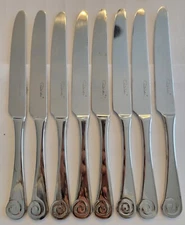 Solid Robert Welch Ammonite Eight (8) Knives 9.75" Stainless Steel Korea (F40)