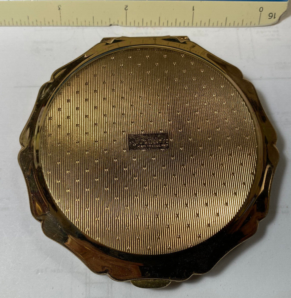 ヴィンテージ 英国産 コンパクト ストラットン ゴールドトーン ゴールドフラワー VINTAGE STRATTON ENGLAND COMPACT GOLD TONE FLOWERS W54 | eBay