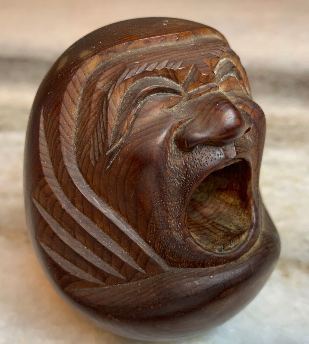 Antique Japanese Japan Wood Wooden Daruma Doll Fine Quality