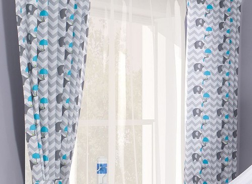 Decorative Nursery Baby Room TAB TOP CURTAINS SET 2 PCS 125x150 cm or 125x180 cm - Picture 25 of 33