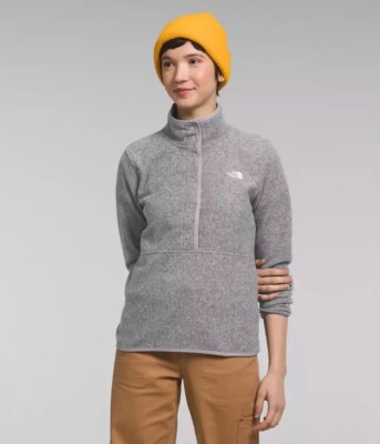 The North Face Alpine Polartec 100 Half-Snap Jacket in Heather Grey