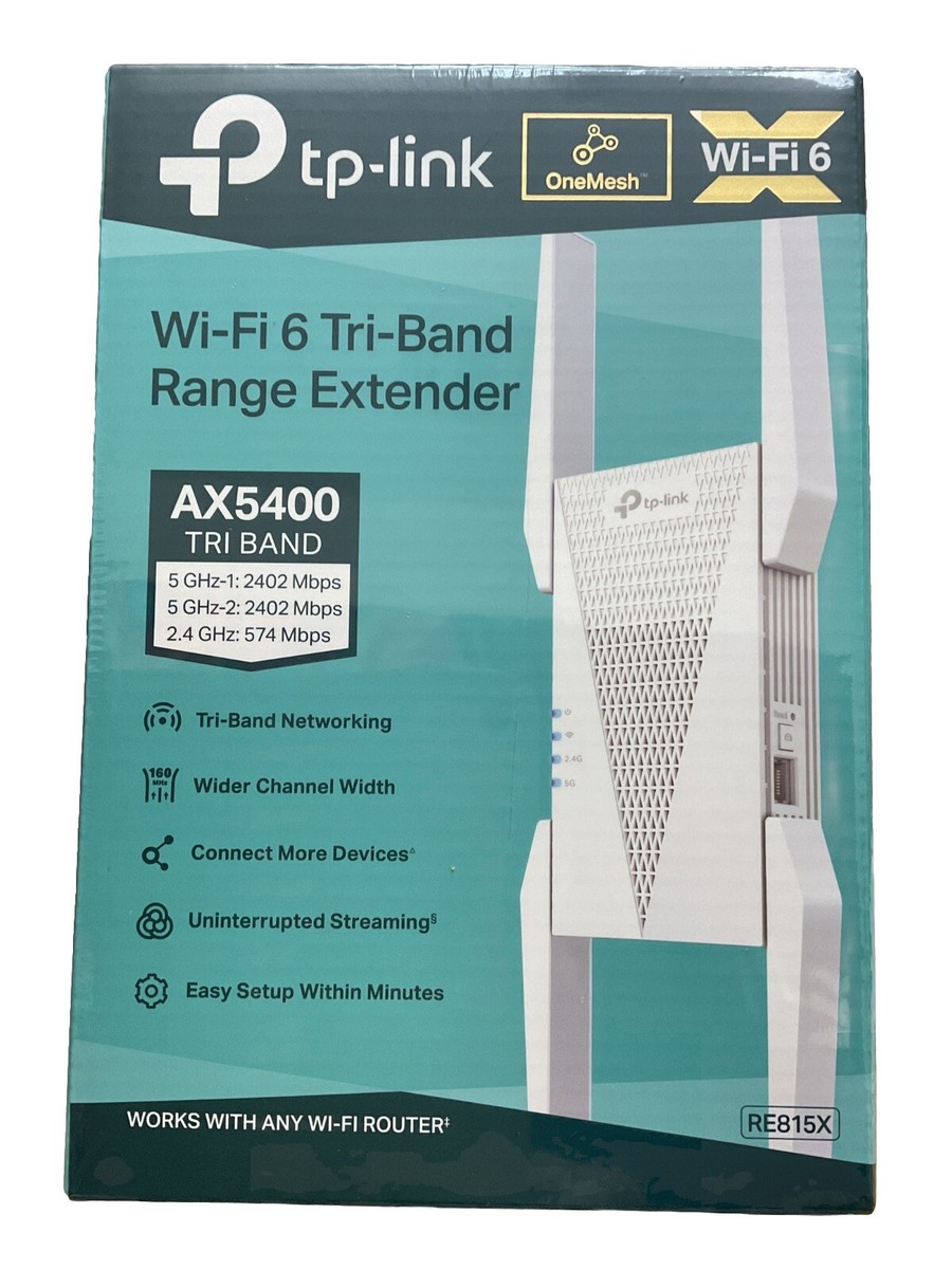 NEW* TP-LINK AX5400 Tri-Band Mesh Wi-Fi 6E Range Extender - RE815X 