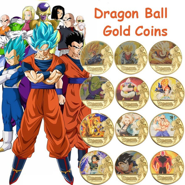 Dragon Ball Z Gold Commemorative Coin Goku Vegeta Collection