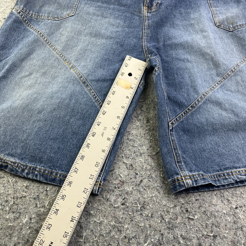 Highland Outfitters Men’s Denim Jean Shorts Size 42 Blue Carpenter Style Baggy - Image 4 of 4