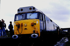 Original 35mm slide, Class 50 locomotives 50008 & 50015 - unknown location