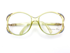 Women's Christian Dior Vintage 1980s Green Oversized Optyl Eyeglasses NOS Frames